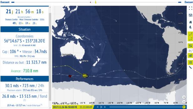 Nuevo registro de «Macif» en el Índico desde Ouessant