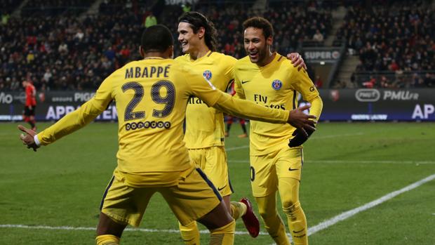 Neymar y Mbappé guían al PSG en Rennes