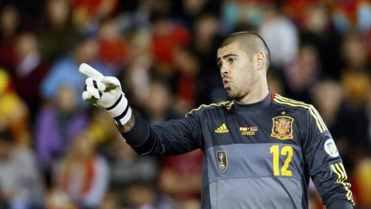 Valdés, en el Mundial 2014 con España