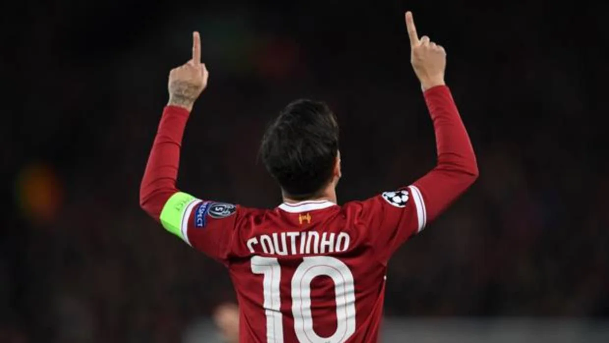 Coutinho celebra un gol con el Liverpool