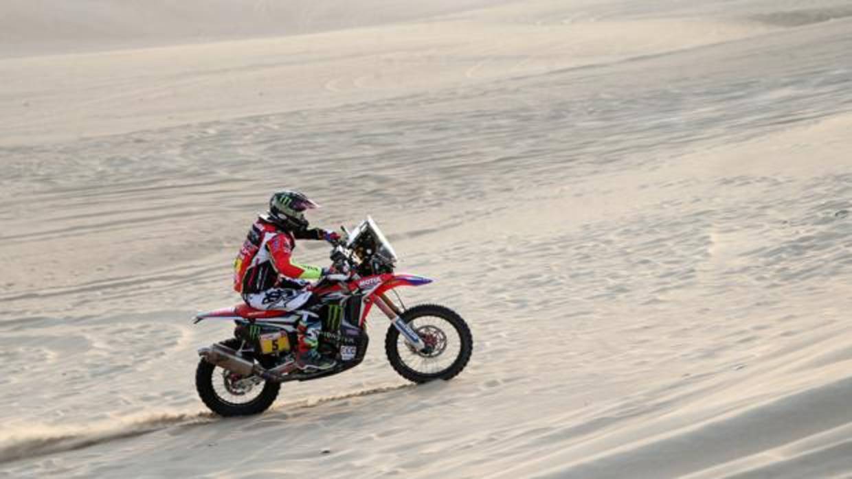 Joan Barreda, durante la tercera etapa del Dakar