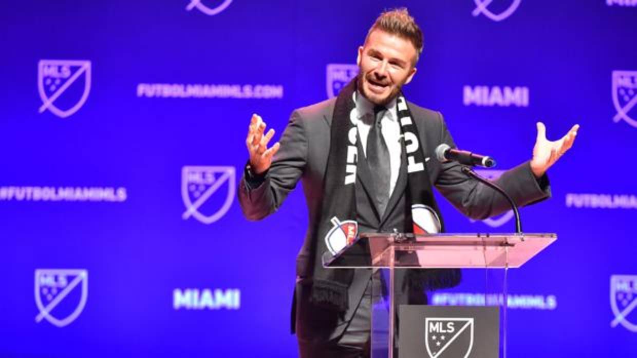 Beckham, durante la presentación