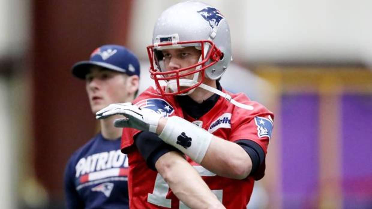 Tom Brady , en un entrenamiento de los New England Patriots