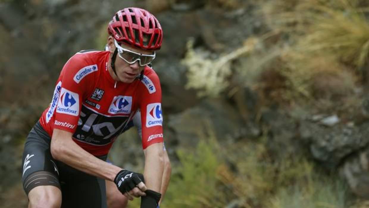 Chris Froome, del equipo Sky, durante la undécima etapa de la Vuelta Ciclista a España