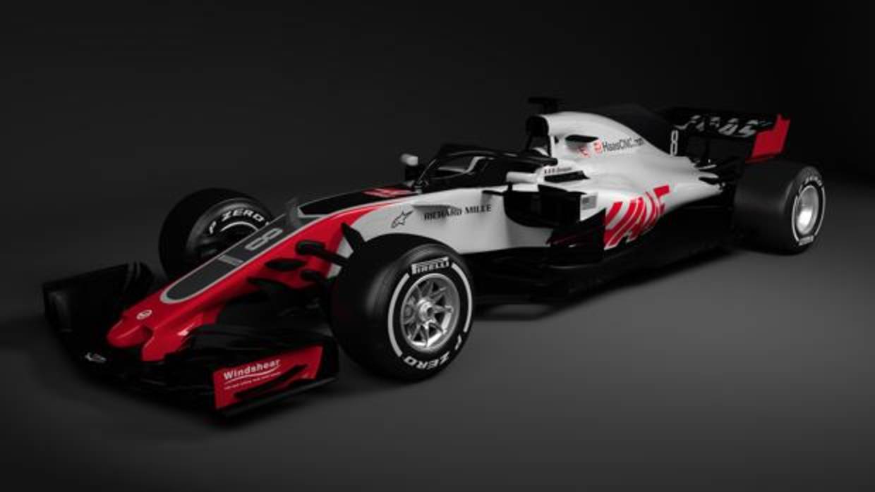 Imagen digital del Haas VF18, el nuevo monoplaza del equipo estadounidense