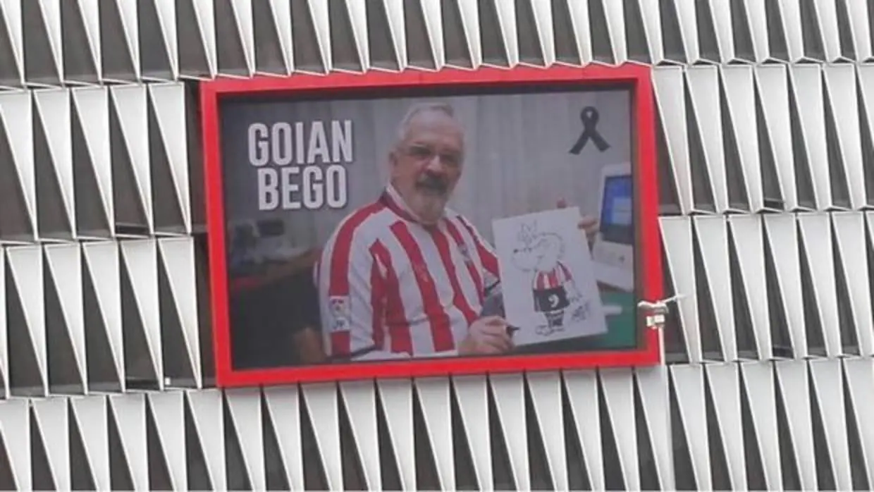 El Athletic homenajea a Forges en la pantalla del estadio San Mamés