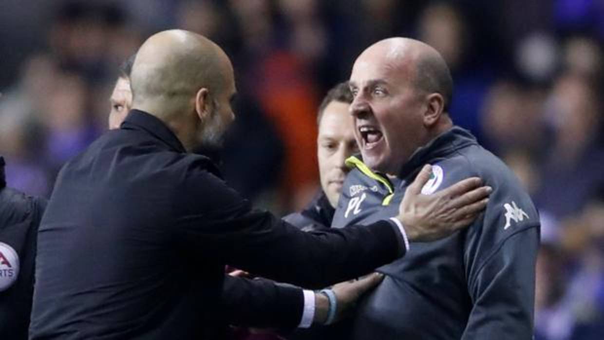 Guardiola, durante el partido de Copa contra el Wigan