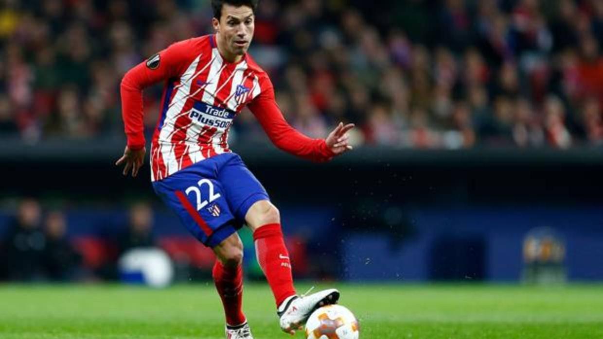 Nico Gaitán durante un partido con la camiseta del Atlético de Madrid