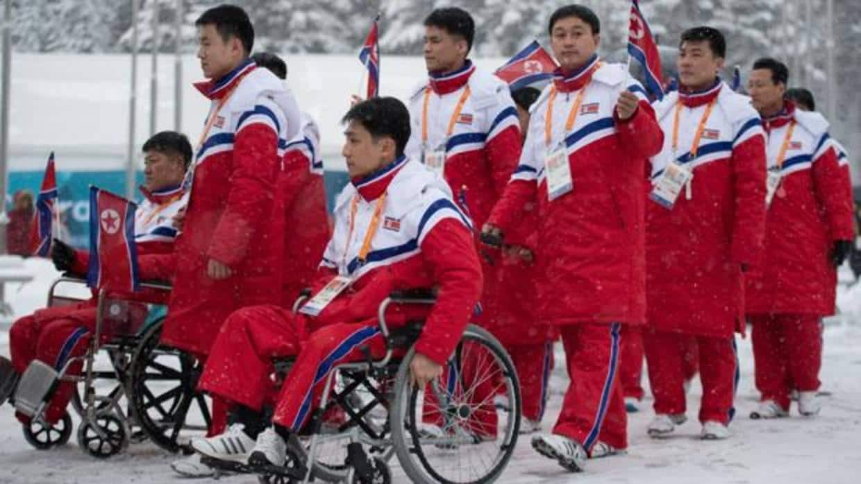Delegación norcoreana para los Juegos Paralímpicos de Invierno de Pyeongchang