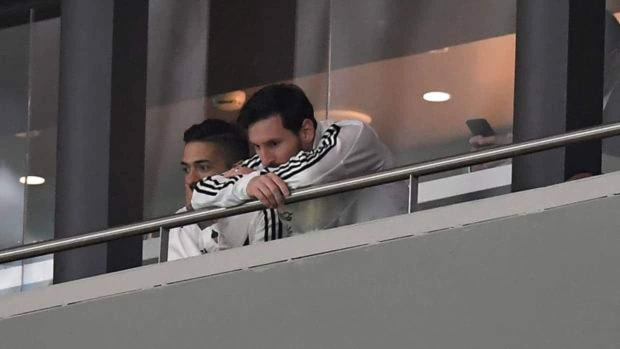Messi, en el palco del Wanda Metropolitano