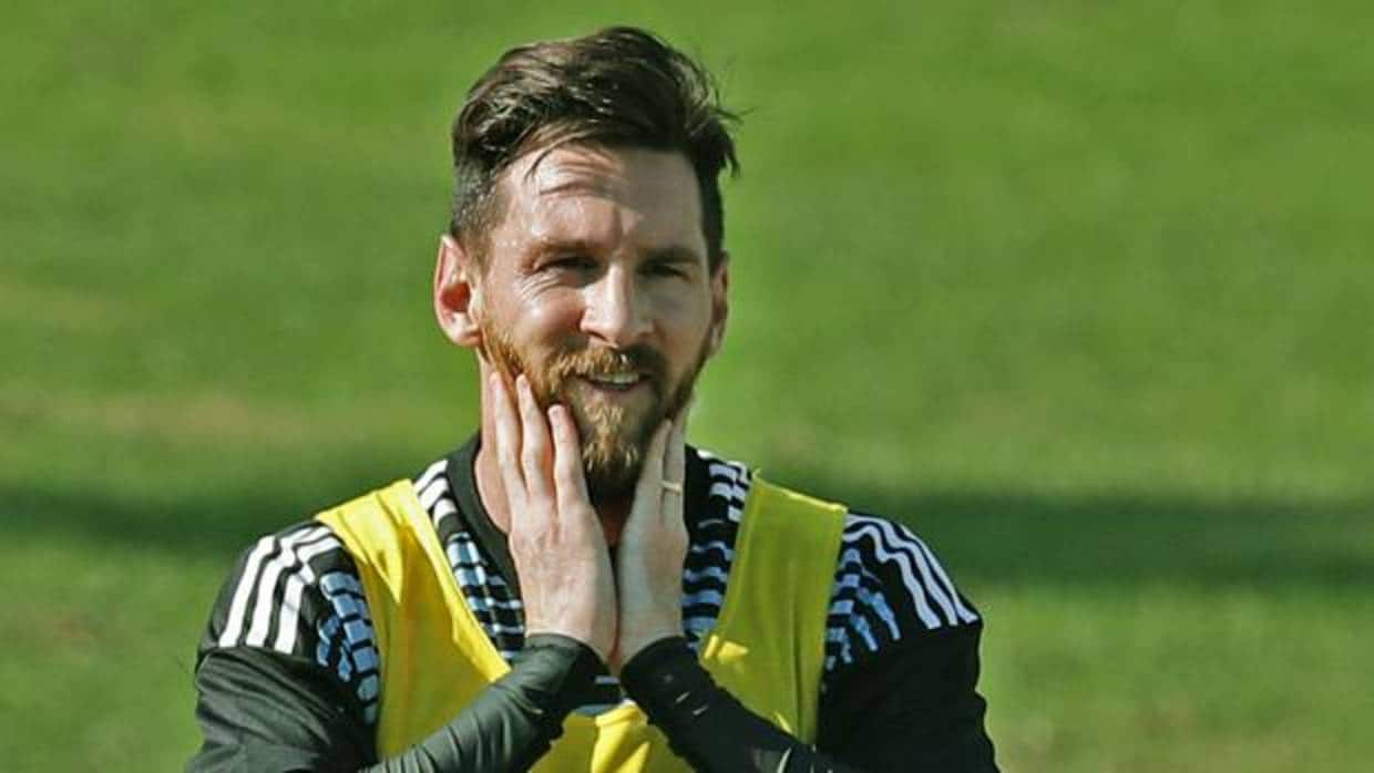 Leo Messi, durante un entrenamiento con la selección argentina