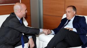 Luis Rubiales y Javier Tebas, durante su reunión