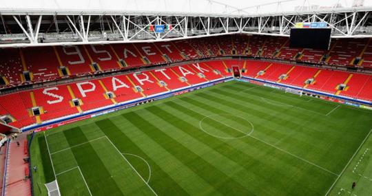 Interior del estadio del Spartak, segunda sede del Mundial de Rusia 2018