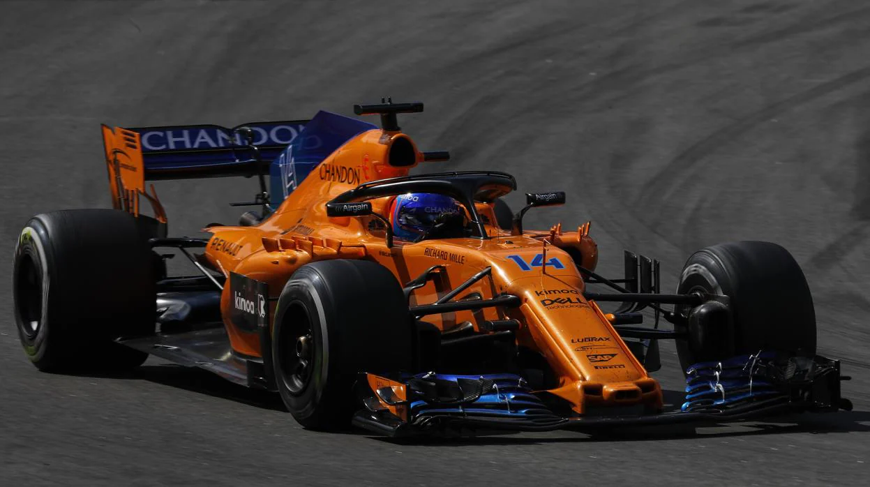 Fernando Alonso, durante el Gran Premio de España