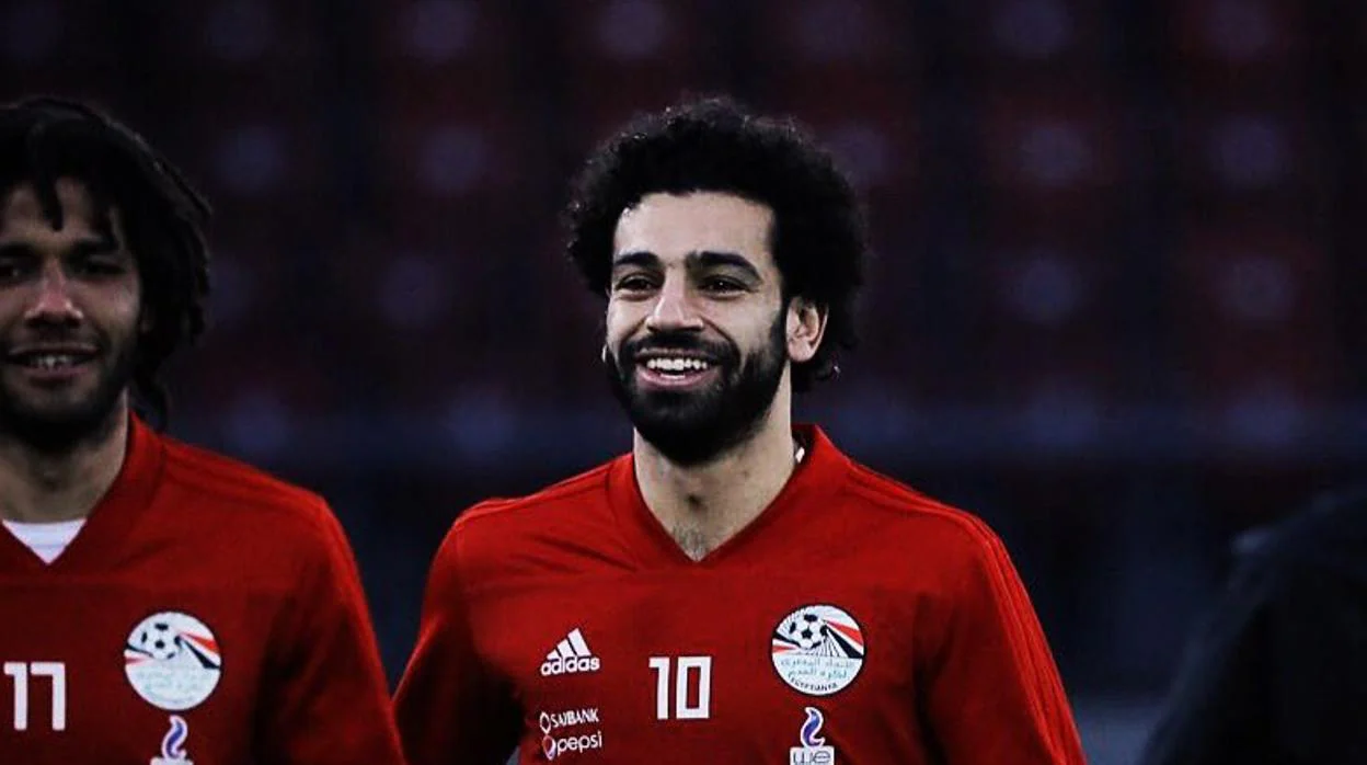 Salah en un partido de la selección de Egipto