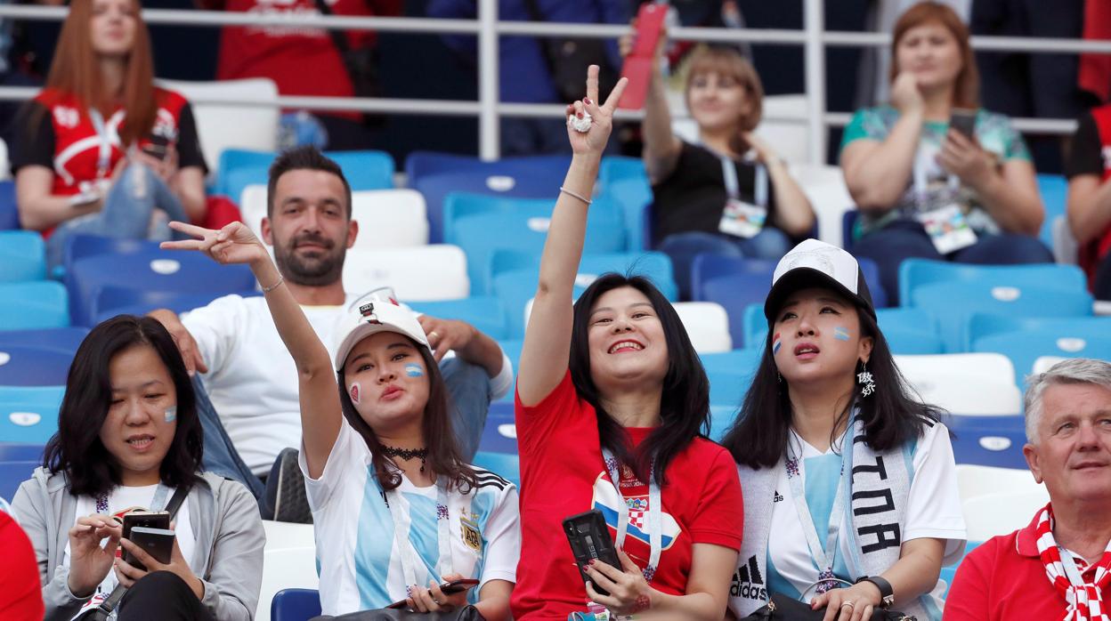 El 57 % de la afición china en Rusia son mujeres