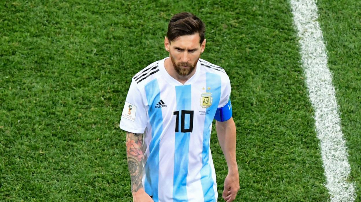 Leo Messi en su último partido con Argentina