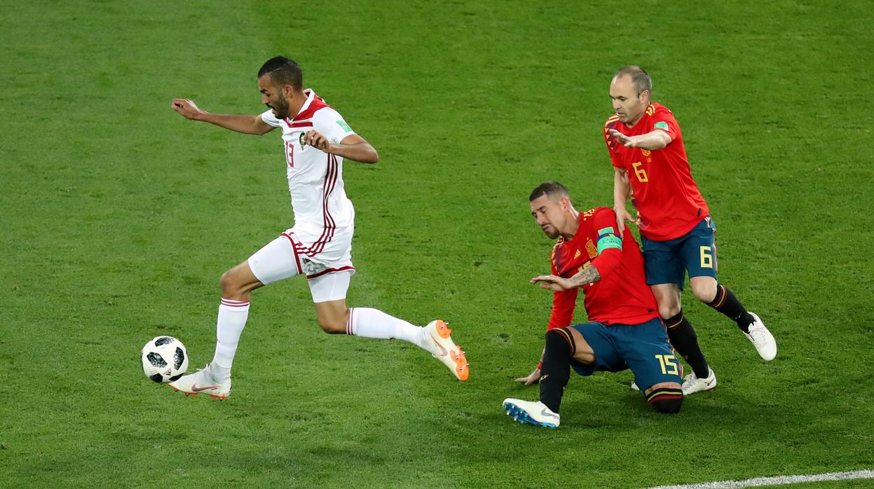 El error entre Ramos e Iniesta ante Marruecos