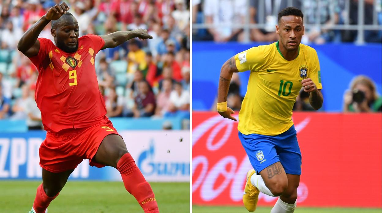 Lukaku y Neymar, delanteros de Bélgica y Brasil respectivamente