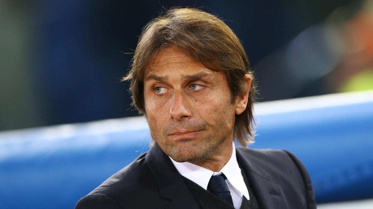 Conte, durante un encuentro de Champions entre el Chelsea y la Roma