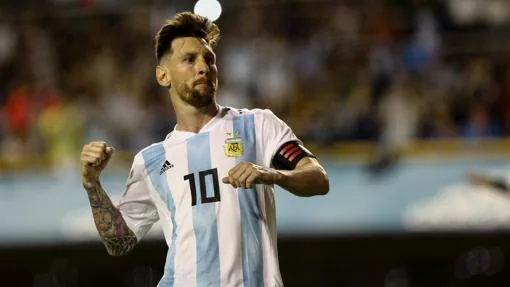 Messi celebrando un gol con la selección argentina