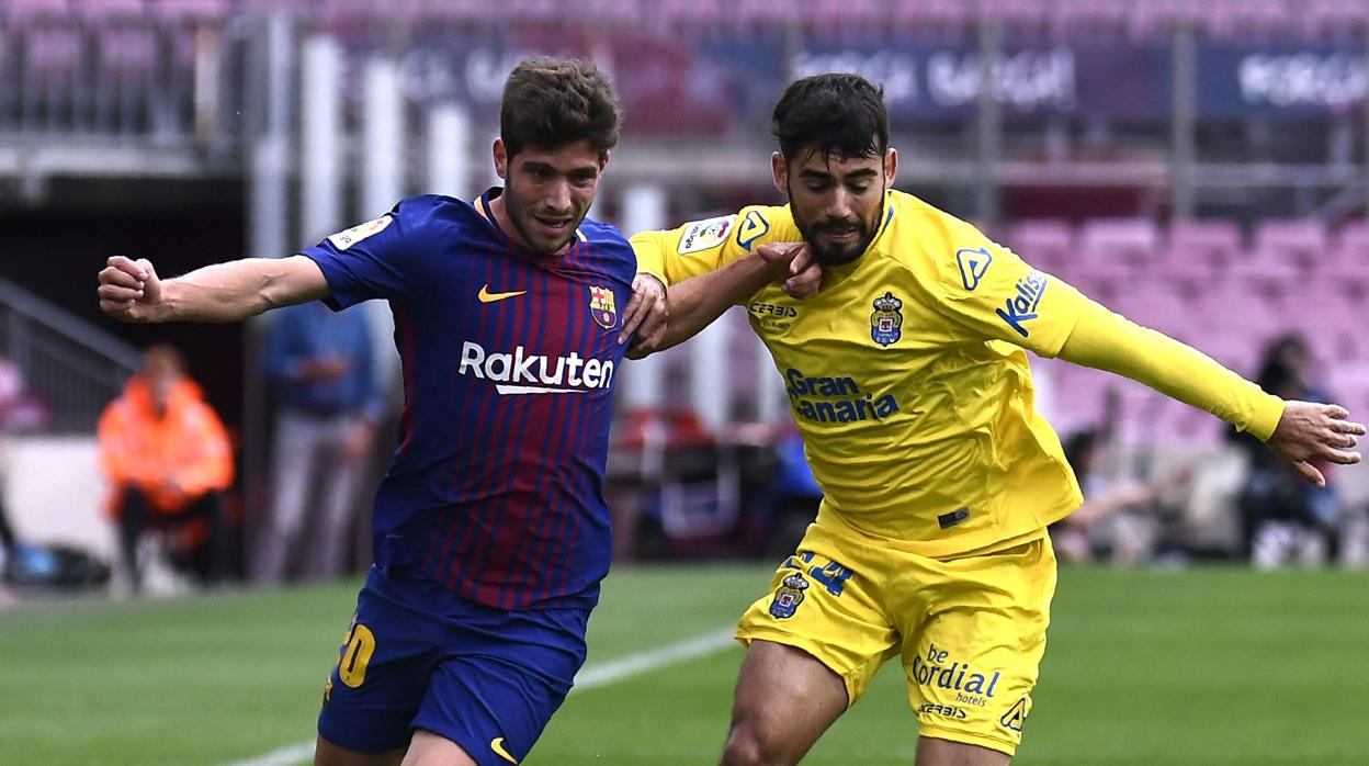 Sergi Roberto durante el partido que el Barcelona jugó ante Las Palmas