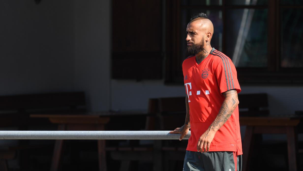 Arturo Vidal en su último día con el Bayern de Múnich