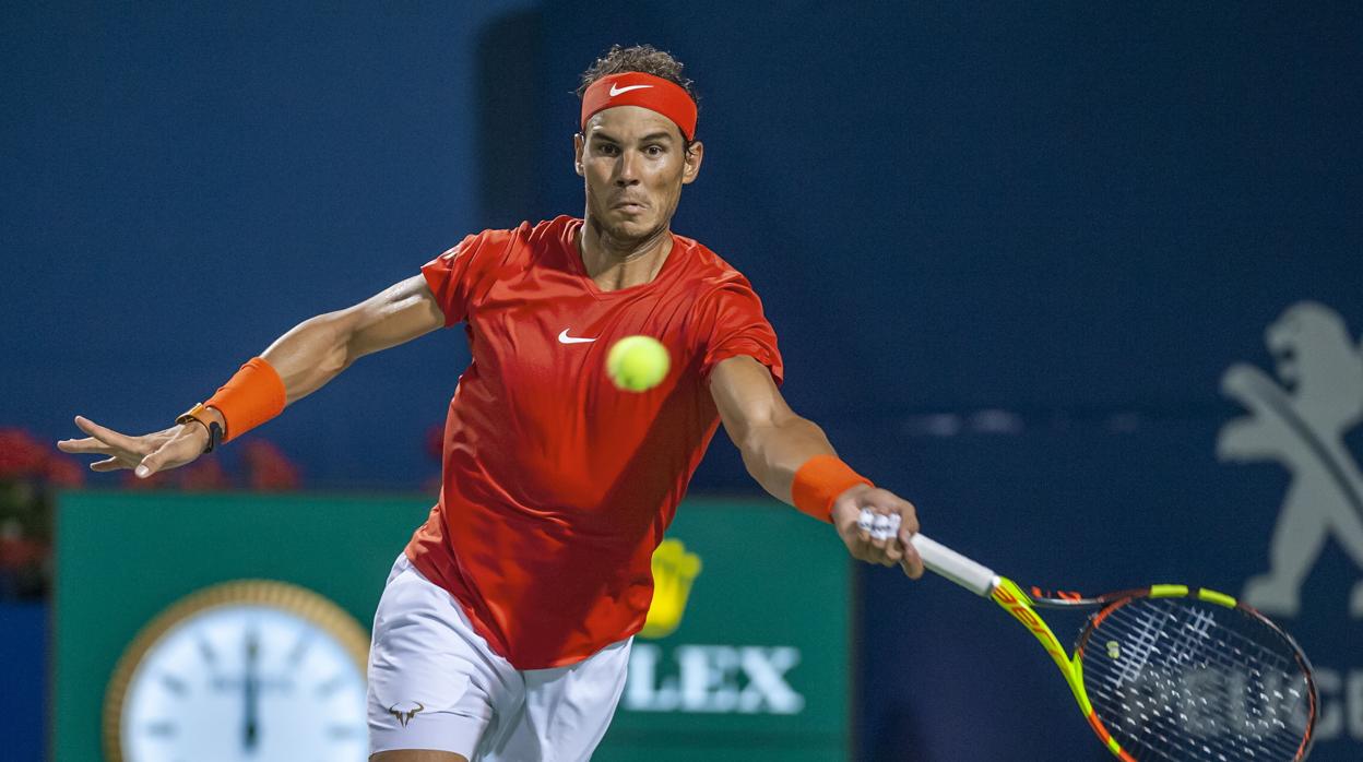 Rafa Nadal en el partido de semifinales del Masters 1000 de Toronro contra el ruso Karen Khachanov