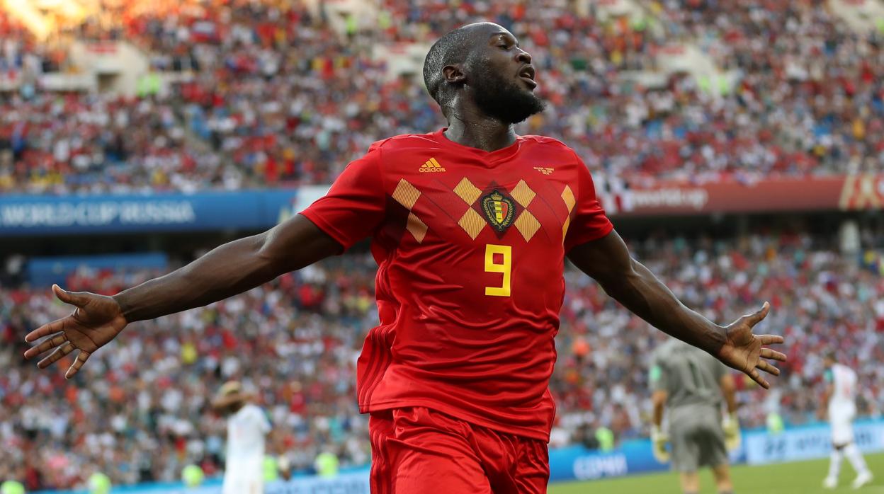 Lukaku celebra un gol durante el Mundial de Rusia de 2018