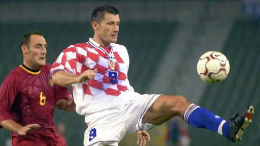 Suker durante uno de los partidos de su selección, Croacia.