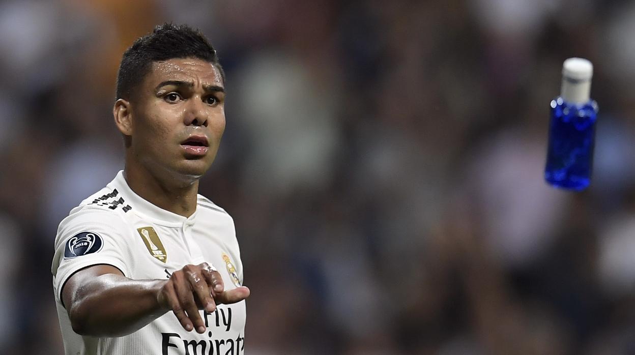 Casemiro, ante la Roma en el Bernabéui