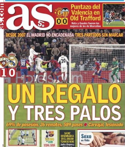 La prensa se ceba con el mal momento del Real Madrid