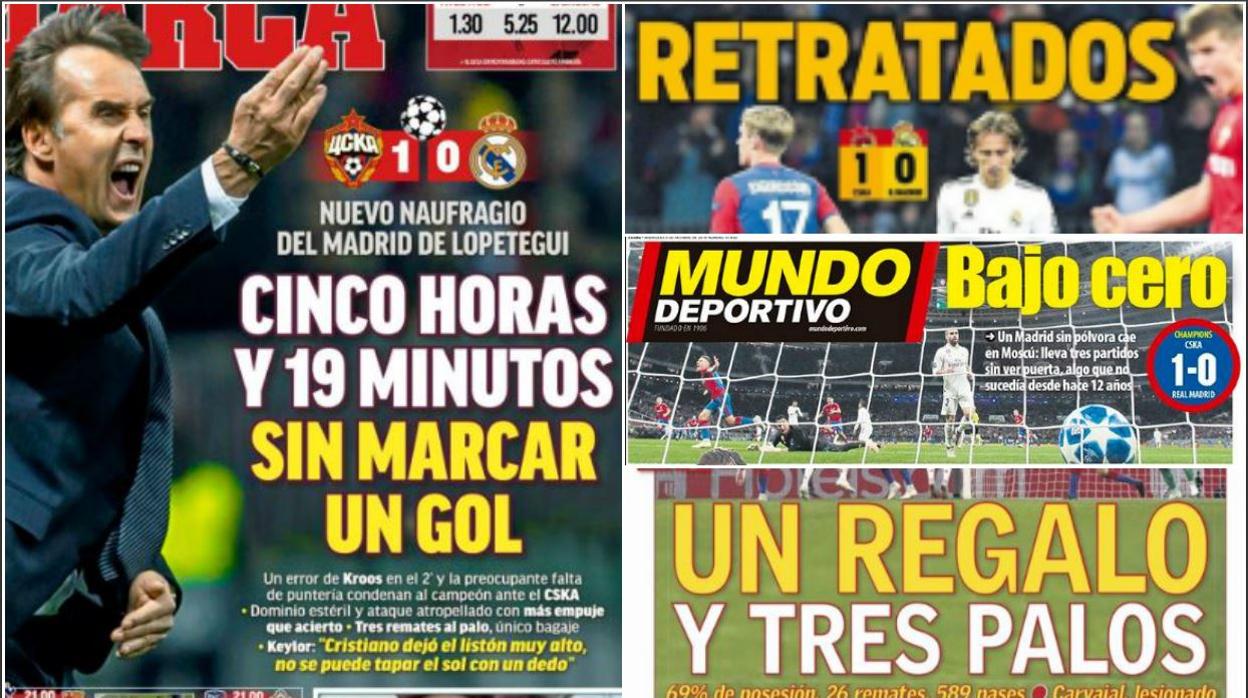 La prensa se ceba con el mal momento del Real Madrid