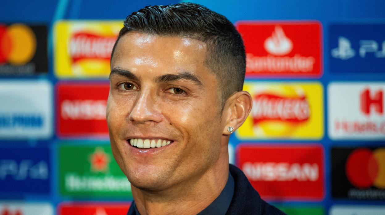 Cristiano Ronaldo, en la rueda de prensa previa al partido de Champions League frente al Manchester United