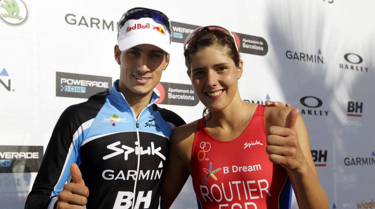 Mario Mola y Carolina Routier, durante una competición