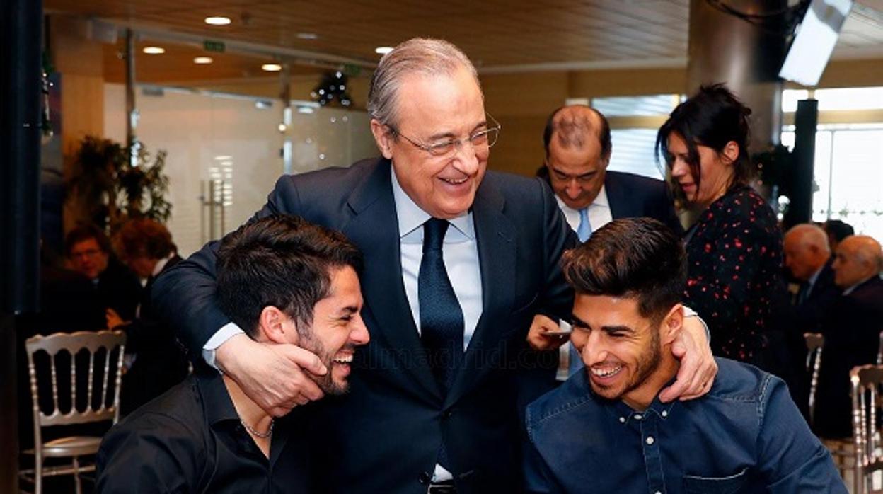 Florentino, con Isco y Asensio