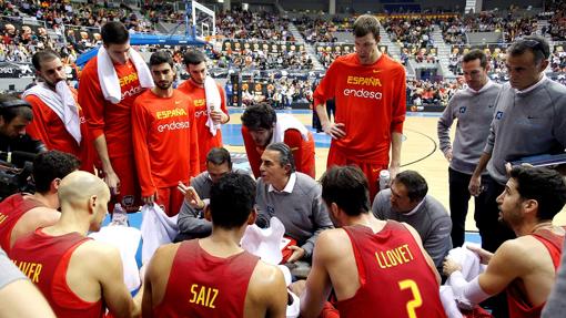 El entrenador de la selección española, Sergio Scariolo, en la fase de clasificación