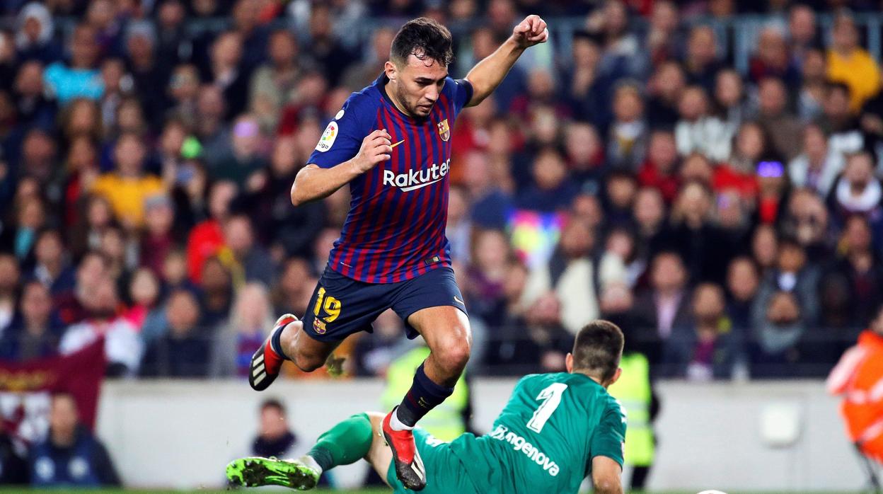 Munir, durante un partido esta temporada con el Barcelona