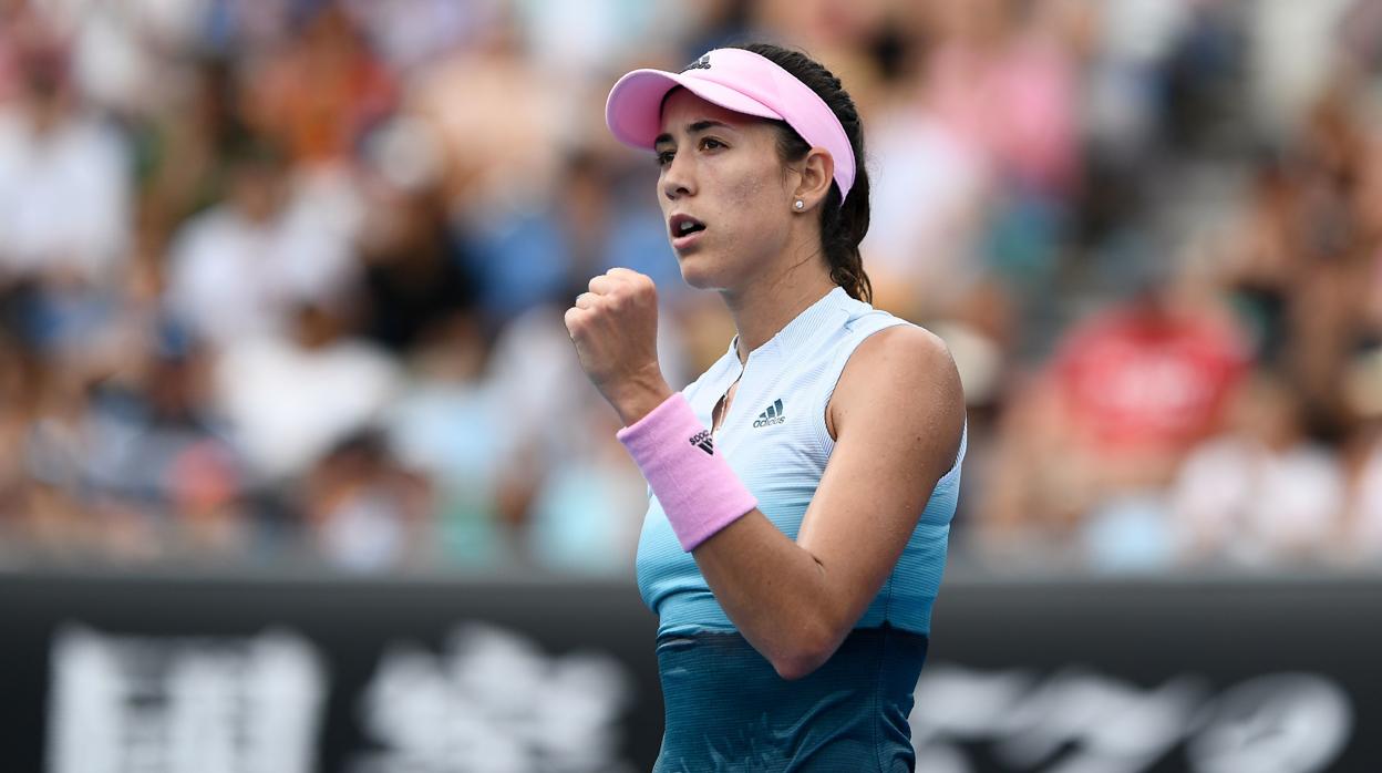 Muguruza celebra un punto