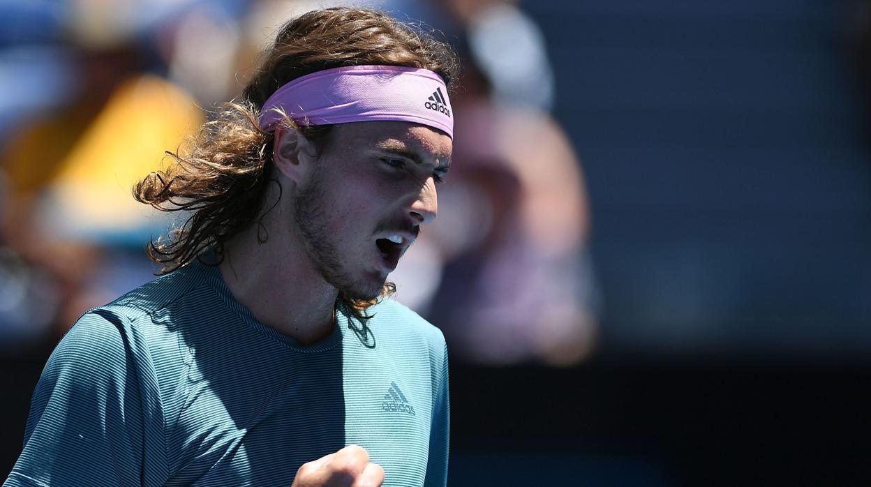 Stefanos Tsitsipas, durante el encuentro ante Bautista