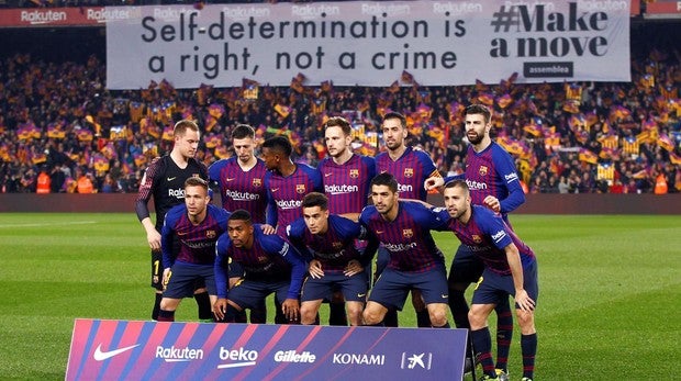 La pancarta independentista del Camp Nou