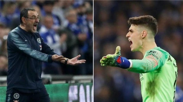 Las disculpas de Kepa a Sarri por su desplante en la Carabao Cup