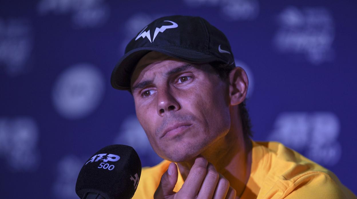 Rafa Nadal, durante la rueda de prensa en Acapulco