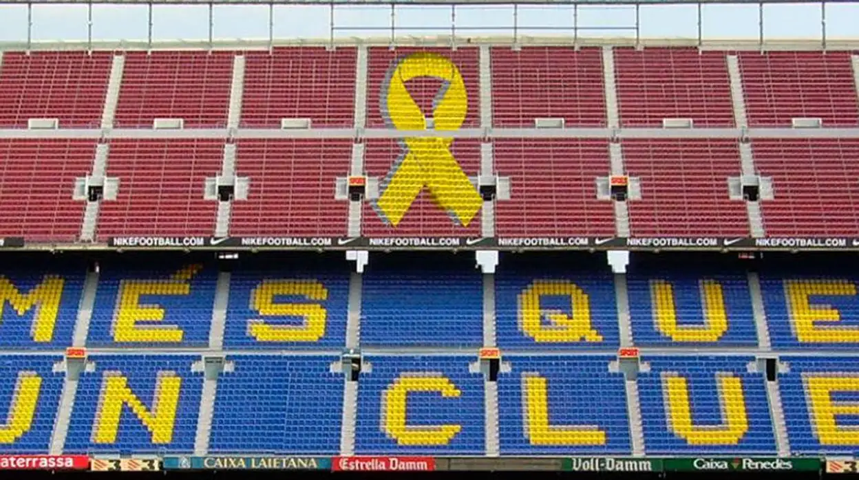 Socios del Barça piden colocar un gran lazo amarillo en el Camp Nou