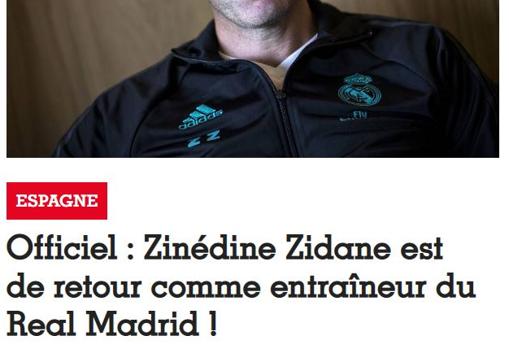 El regreso de Zidane impacta a la prensa internacional: «Mira quién ha vuelto»