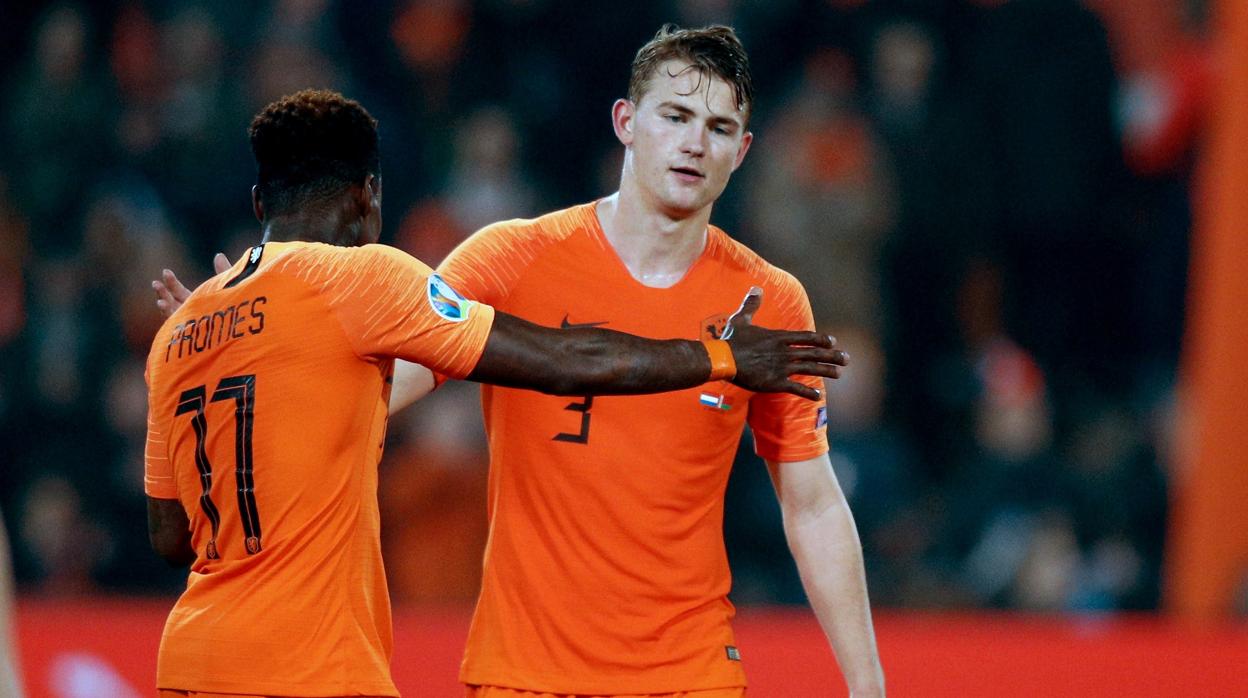 De Ligt durante el partido que Holanda disputó ante Alemania