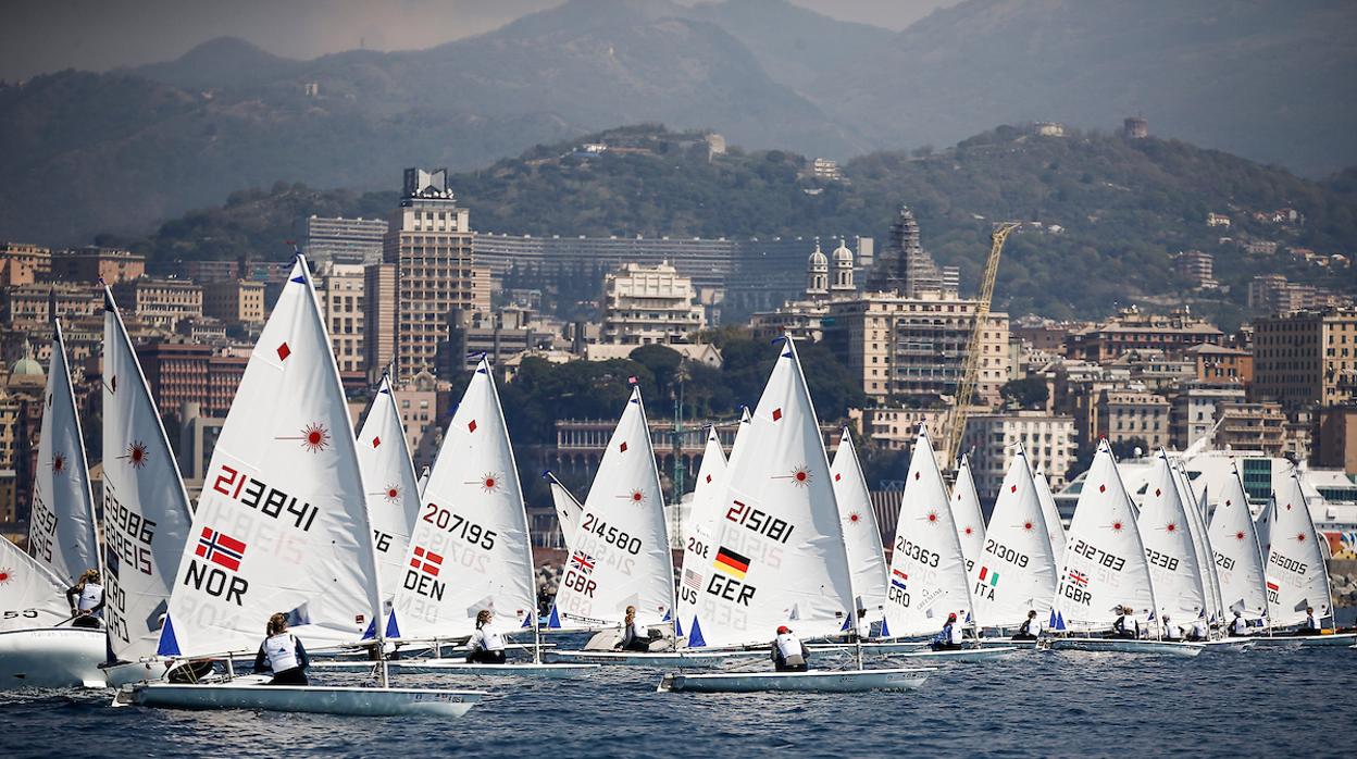 Los Laser Radial se estrenaronn con una manga en la Copa del Mundo de Génova