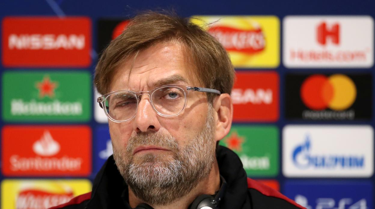 Jürgen Klopp, durante la rueda de prensa previa al partido de vuelta frente al Barcelona