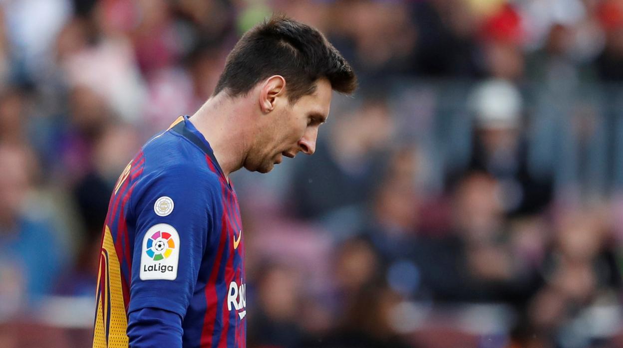 Leo Messi durante el último partido del Barcelona