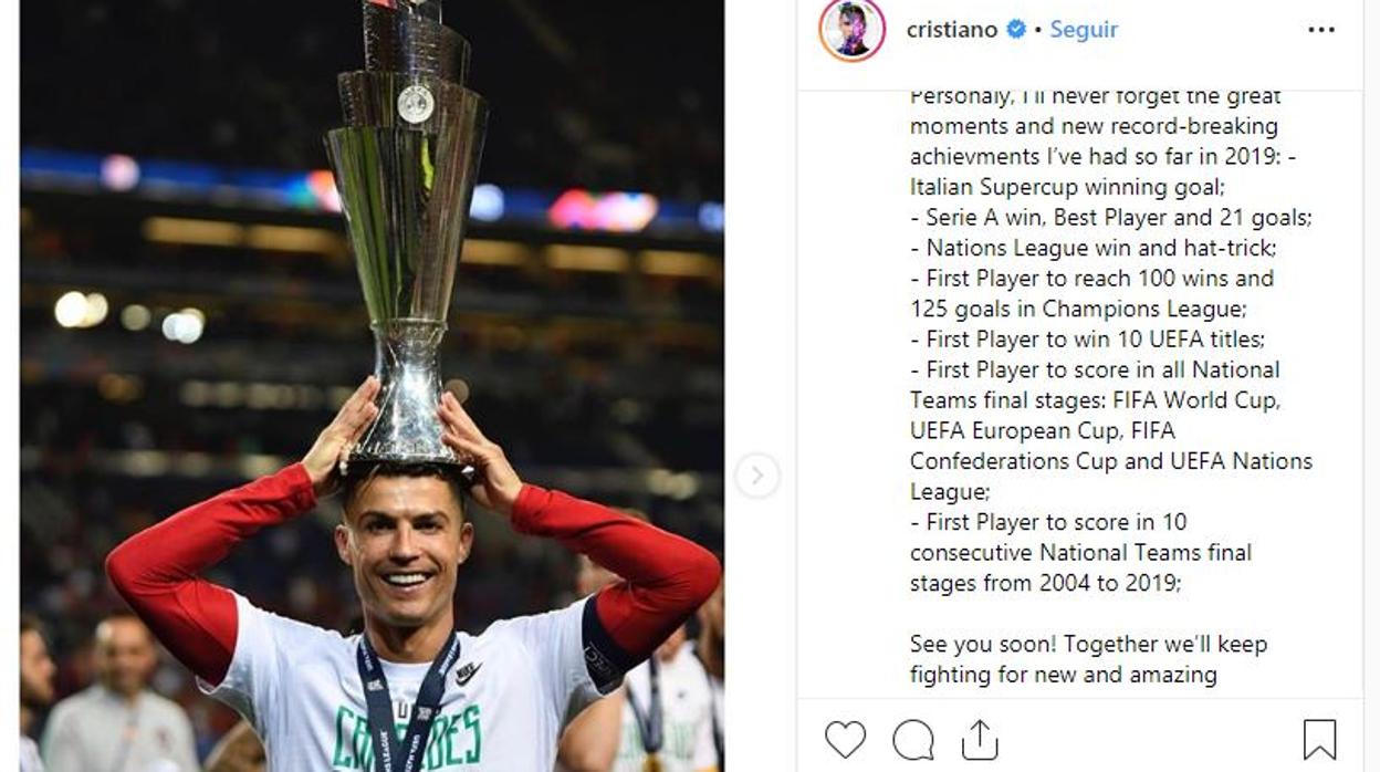 Cristiano Ronaldo insiste y presume con sus conquistas de la temporada